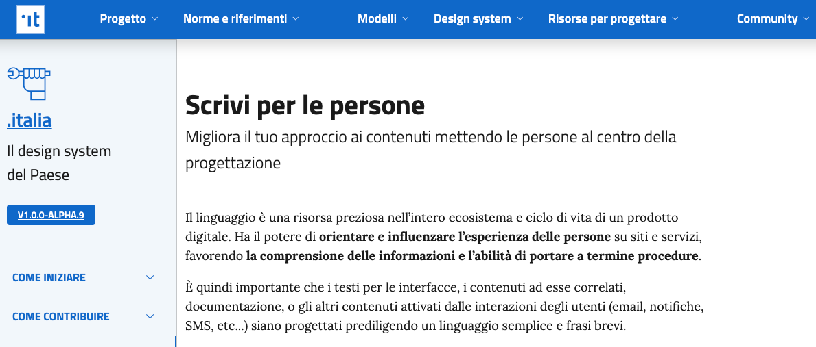 La versione attuale del Design System per la Pubblica Amministrazione su Designers Italia