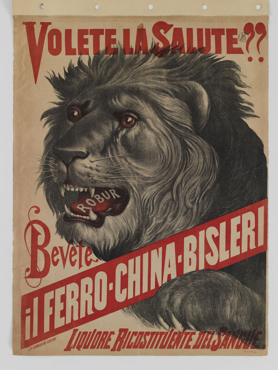 “Volete la salute??” recitava un antico manifesto pubblicitario. Puoi consultare la scheda sul Catalogo generale dei beni culturali