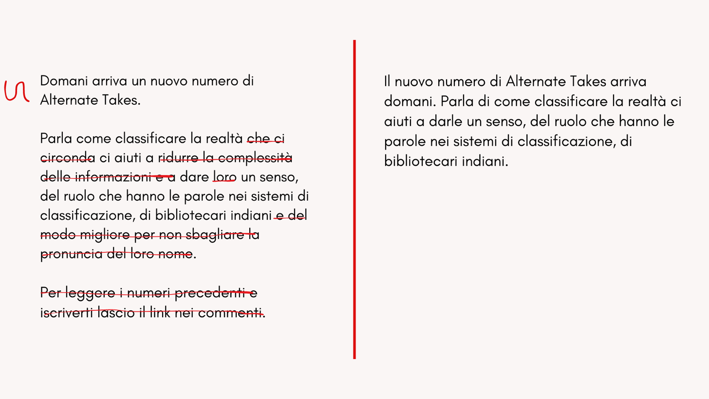 I due testi a confronto
