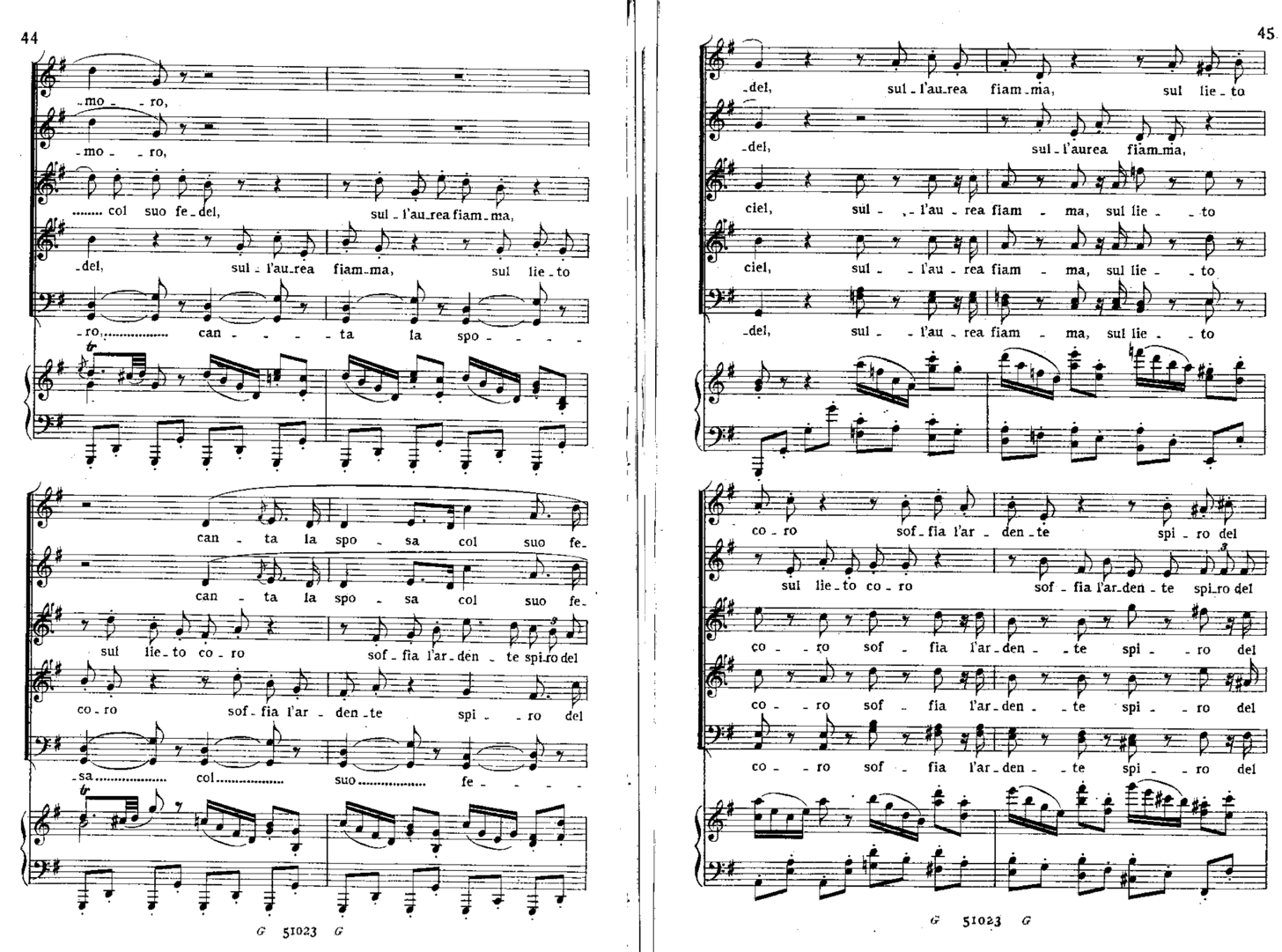 Oltre alla parte del pianoforte difficile si possono notare tante linee vocali, che eseguono parti diverse. Il maestro collaboratore deve saper eseguire la propria parte e conoscere la parte di ciascun cantante per poterlo guidare e eventualmente correggere.
