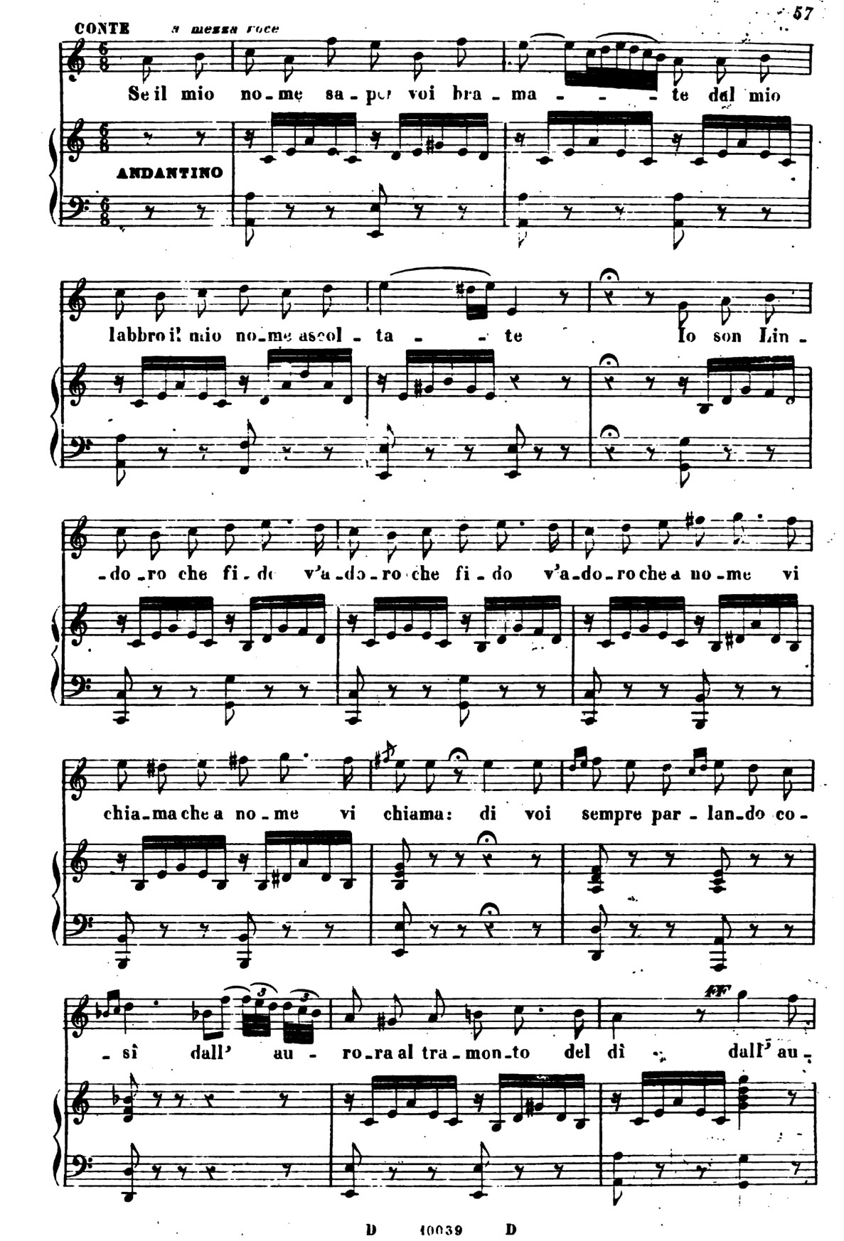 Il cantante in questo momento sta facendo una serenata alla sua amata, il pianoforte imita l’arpeggio di una chitarra, quindi si tratta di accordi semplici e ripetitivi, ecco perché la possiamo definire una parte semplice.