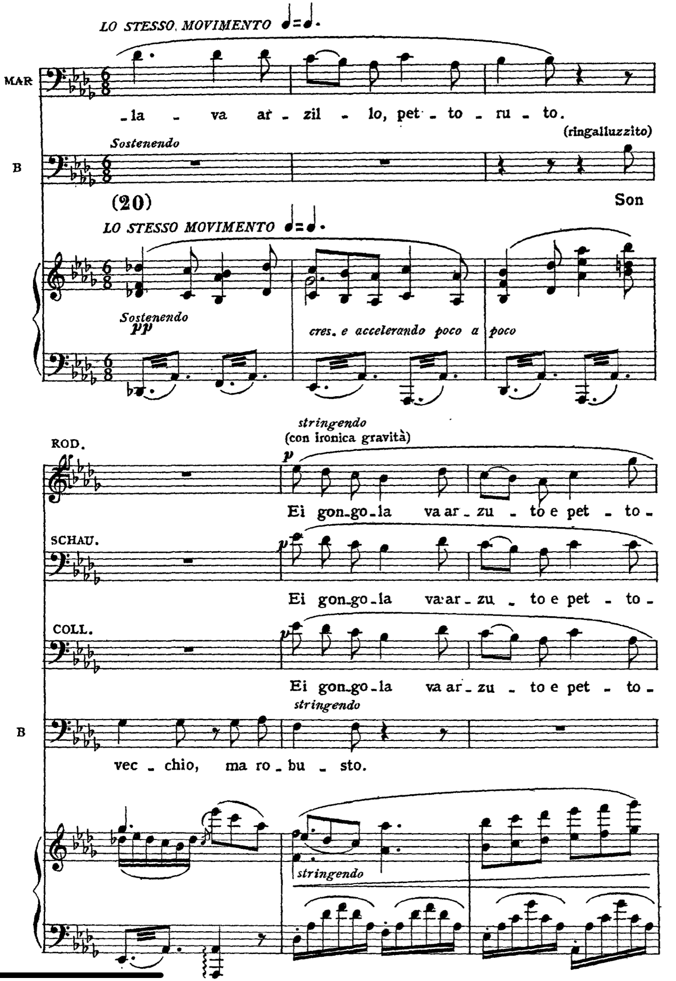 Esempio di parte canto e piano