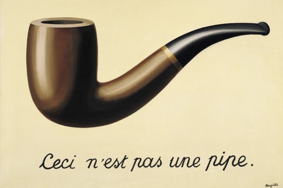 René Magritte, Il tradimento delle immagini  Questa non è una pipa , 1928-29. Olio su tela, 58,5 x 94 cm. Los Angeles, County Museum of Art.